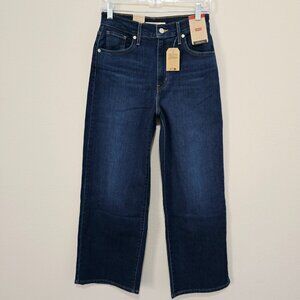 NWT Levi's High Rise Wide Leg Jeans 90s Size 26 Dark Wash